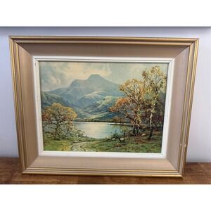 Vintage Cottagecore Framed Landscape Wall Art Grandmillennial Heirloom Decor